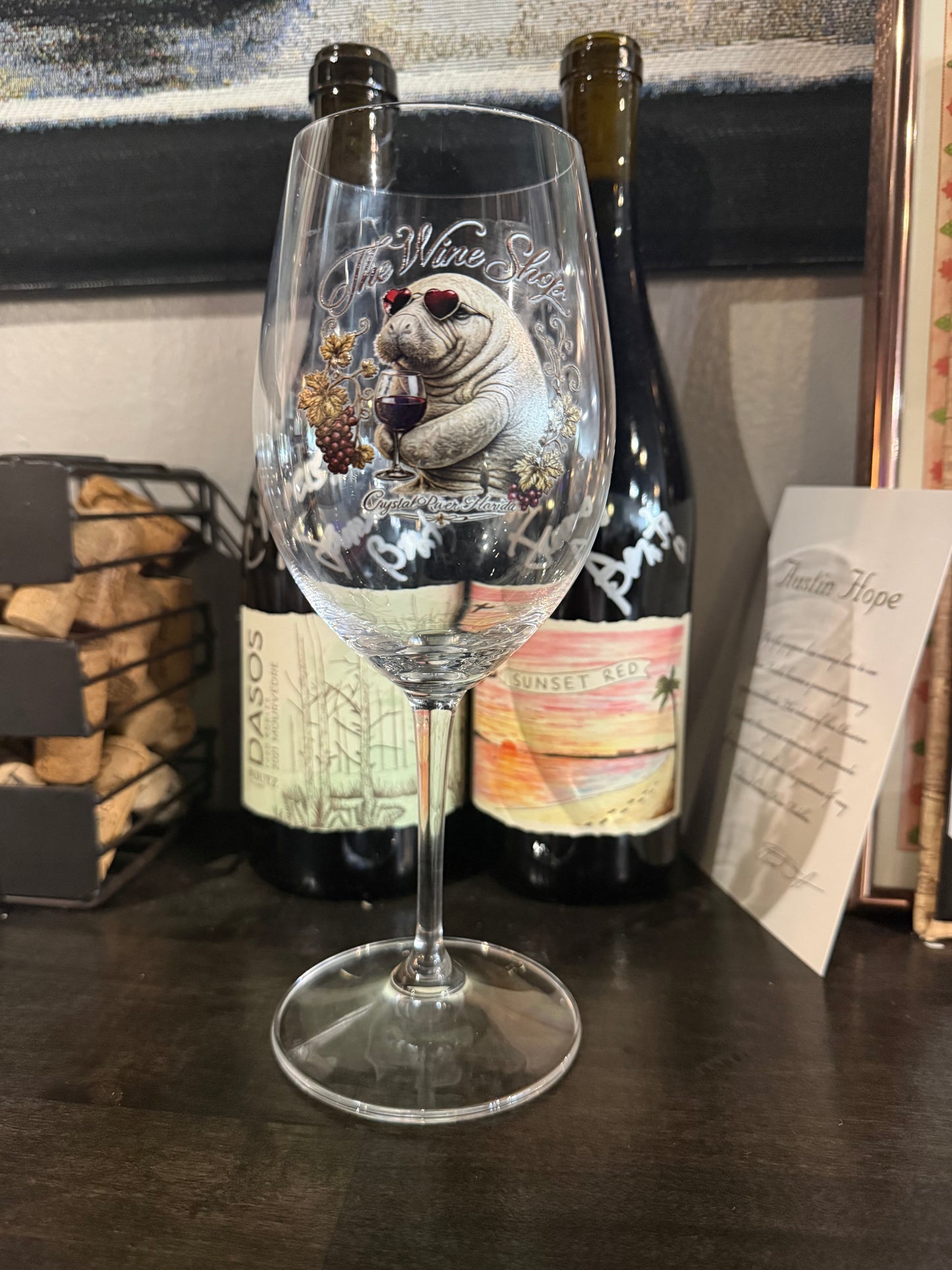 Riedel Wine Glass with Manatee