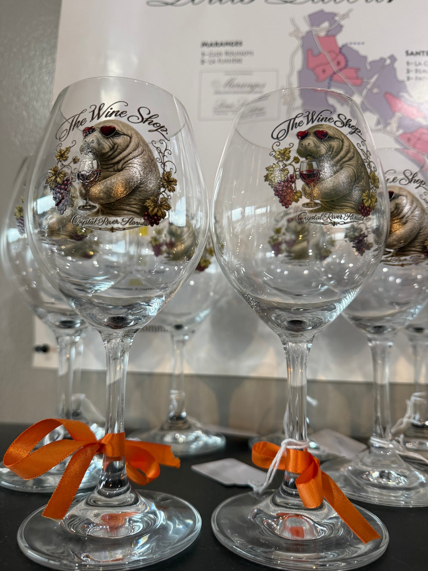 Small Wine Glass with Manatee