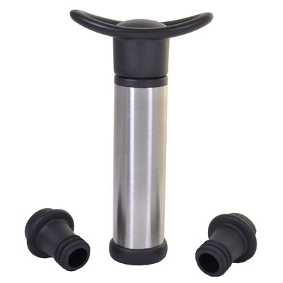 Vino Vac Stainless Steel Wine Saver Pump and Stoppers