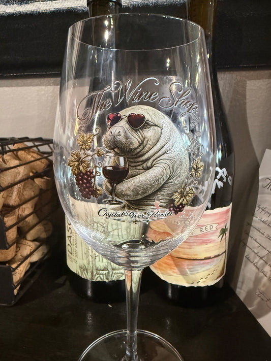 Riedel Wine Glass with Manatee