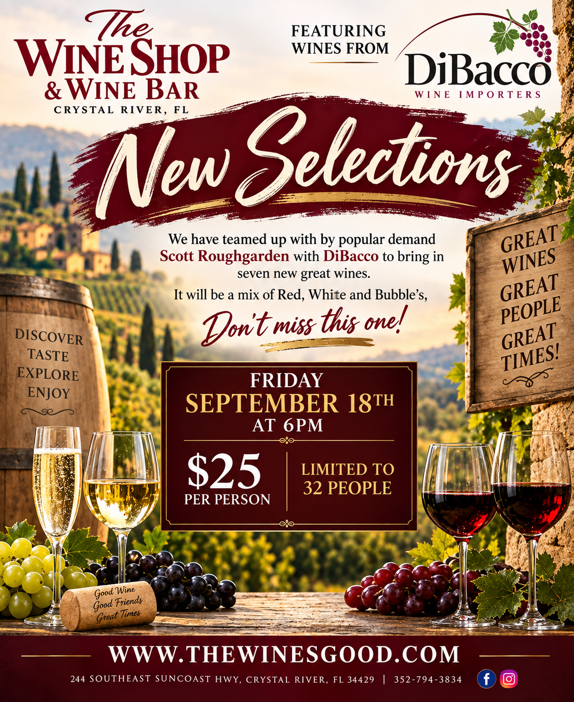 New Selections Wine Tasting Friday September 18th